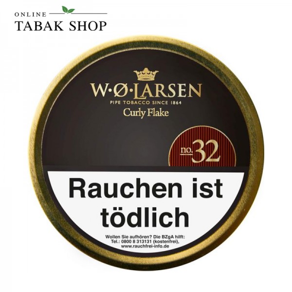 W.O. Larsen Curly Flake No.32 Pfeifentabak 50g Dose