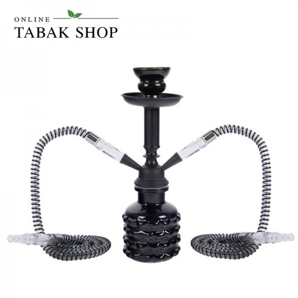 Shisha "Smarty" in Schwarz mit 2 Schläuchen, 32 cm