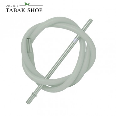 Shizu - Shisha Schlauchset mit Mundstück - matt / silber 145cm