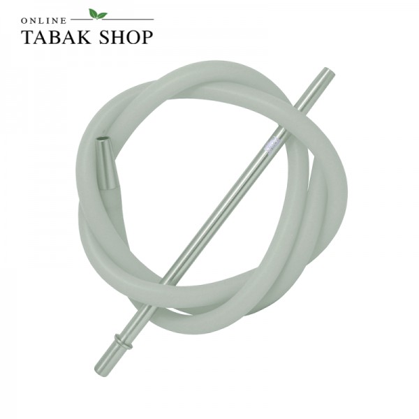 Shizu - Shisha Schlauchset mit Mundstück - matt / silber 145cm