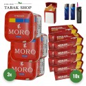 Moro Tabak Titan Box (3 x 325g) + 2.000 Hülsen + 1 Sturmfeuerzeug + 2 Feuerzeuge + 1 Gizeh Etui