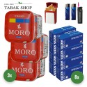 Moro Tabak Titan Box (3 x 325g) + 2.000 Hülsen + 1 Sturmfeuerzeug + 2 Feuerzeuge + 1 Gizeh Etui