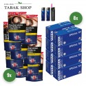 Pall Mall Red Tabak Giga (9 x 104g) + 2.000 Hülsen (wählbar) + 1 Sturmfeuerzeug + 2 Feuerzeuge