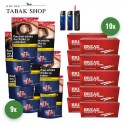 Pall Mall Red Tabak Giga (9 x 104g) + 2.000 Hülsen (wählbar) + 1 Sturmfeuerzeug + 2 Feuerzeuge