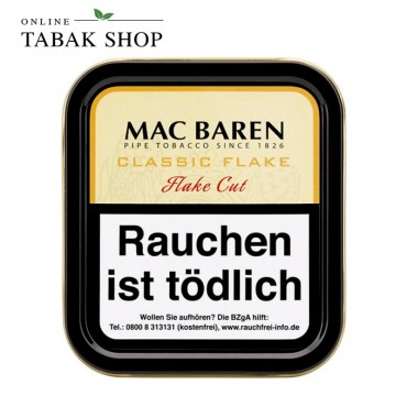 MAC BAREN Classic Flake Pfeifentabak 50g Dose