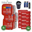 Moro Tabak Titan Box (3 x 325g) + 2.000  Hülsen + 1 Sturmfeuerzeug + 2 Feuerzeuge + 1 KFZ-Aschenbecher