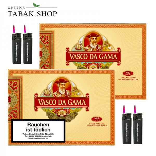 Vasco da Gama No.2 Claro Sumatra (2 x 25er) + 4 Jet Turbo Sturmfeuerzeuge