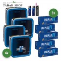 Pall Mall Blue Tabak Mega (4 x 125g) + 1.000 Hülsen (wählbar) + 1 Sturmfeuerzeug + 2 Feuerzeuge