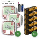 Pepe Bright Green Volumentabak (3 x 170g) + 1.000 Hülsen (wählbar) + 1 Sturmfeuerzeug + 1 Feuerzeug