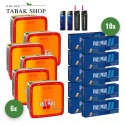 Pall Mall Allround Red Tabak Mega (6 x 125g) + 2.000 Hülsen (wählbar) + 2 Sturmfeuerzeuge + 2 Feuerzeuge