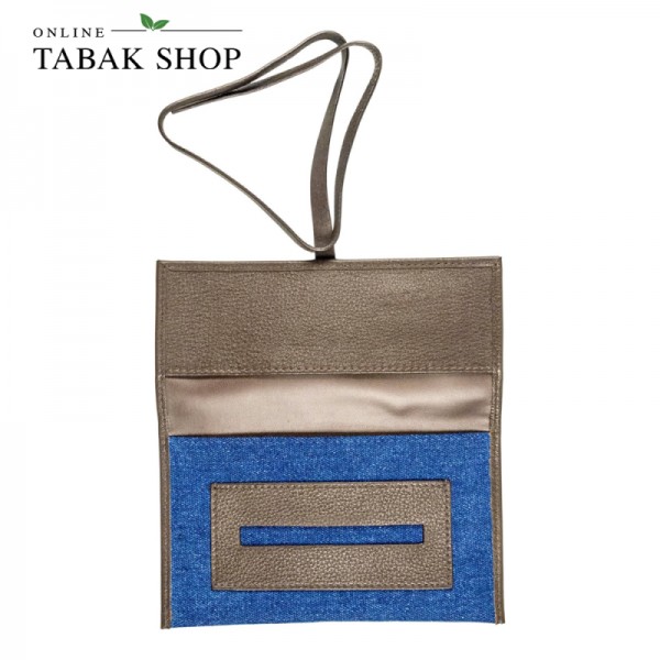 Zippo Tabakbeutel / Tabaktasche Jeans-Lederoptik KS mit Lederband in Geschenkbox