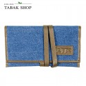 Zippo Tabakbeutel / Tabaktasche Jeans-Lederoptik KS mit Lederband in Geschenkbox