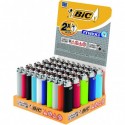 BIC J26 Feuerzeug Maxi Reibrad neutral farbig sortiert, kindergesichert (1 Stück)
