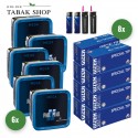 Pall Mall Blue Tabak Mega (6 x 125g) + 2.000 Hülsen (wählbar) + 2 Sturmfeuerzeuge + 2 Feuerzeuge