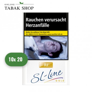 R1 Slim Line Gold Zigaretten OP (10 x 20er)