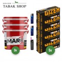 Mark 1 Tabak (3 x 190g) + 1.000 Hülsen (wählbar) + 2 Feuerzeuge + 1 Sturmfeuerzeug