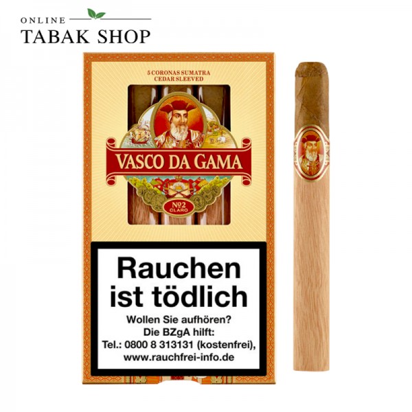Vasco da Gama Sumatra No.2 Claro Zigarren No. 922 5er Schachtel