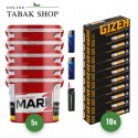 Mark 1 Tabak (5 x 190g) + 2.000 Hülsen (wählbar) + 2 Feuerzeuge + 1 Sturmfeuerzeug