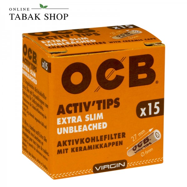 OCB Activ Tips Unbleached Extra Slim 6 mm (1 x 15er)