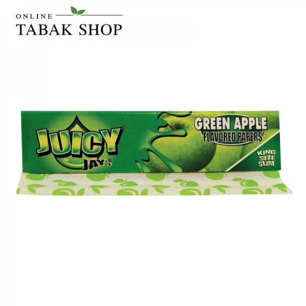 Juicy Jay`s Green Apple (Apfel) aromatisierte King Size Slim Blättchen (1x 32er)