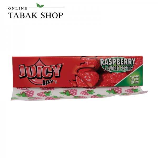 Juicy Jay`s Raspberry (Himbeere) aromatisierte King Size Slim Blättchen (1x 32er)