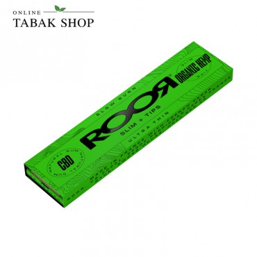 ROOR "Organic Hemp" Ultra Thin Rolling Papers & Tips / Blättchen CBD gummiert (1x 32er)