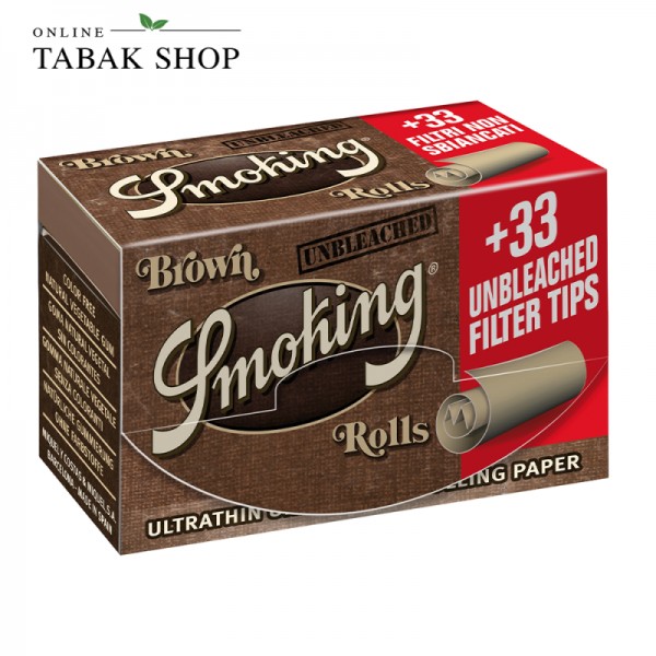 Smoking BROWN ROLL + TIPS Ultra Thin Paper 4m