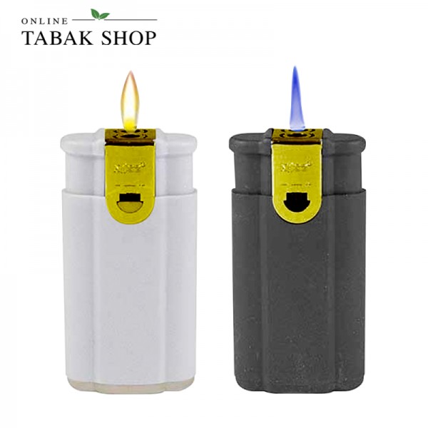 TobaliQ "Feuer & Flamme" - Double Flame Lighter (Gold Edition) Farbe Schwarz oder Weiß