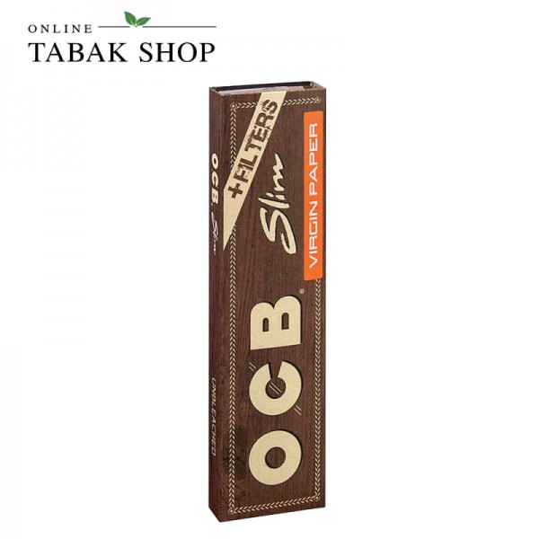 OCB Unbleached Slim Virgin Zigarettenpapier + Tips (1x 32er)