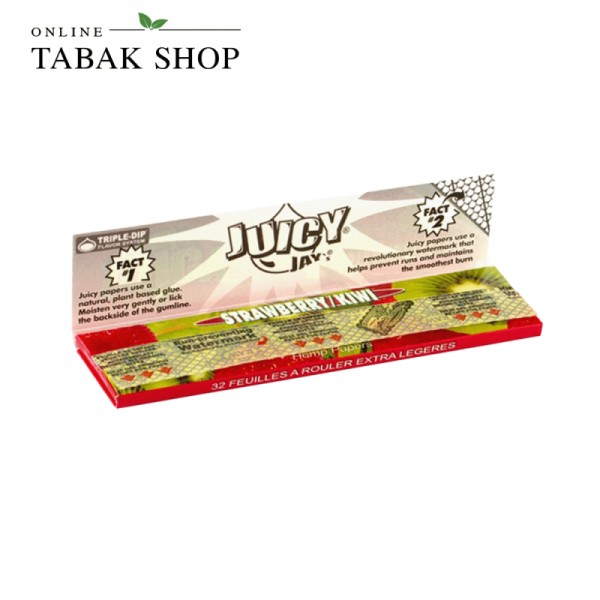 Juicy Jay`s Strawberry Kiwi (Erdbeere Kiwi) aromatisierte King Size Slim Blättchen (1x 32er)