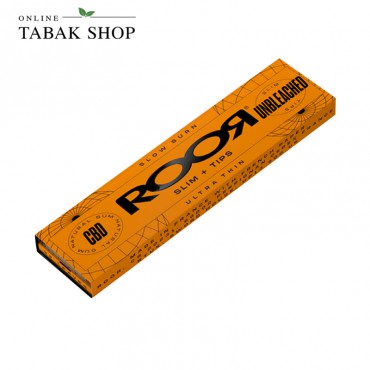 ROOR "Unbleached" Slim & Tips Rolling Papers / Blättchen CBD gummiert (1x 32er)
