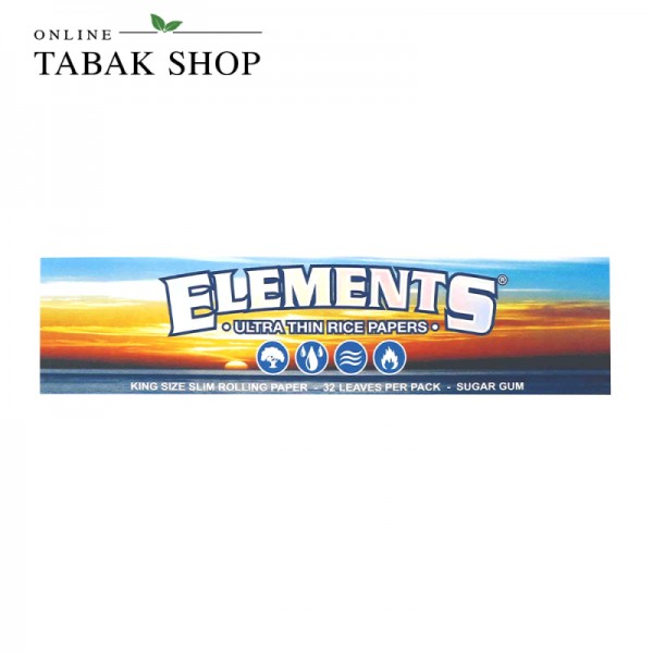 Elements King Size Slim Blättchen aus Reispapier (1x 32er)