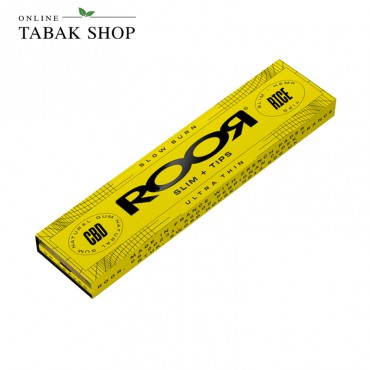 ROOR "Rice" Slim & Tips Rolling Papers / Blättchen CBD gummiert (1x 32er)