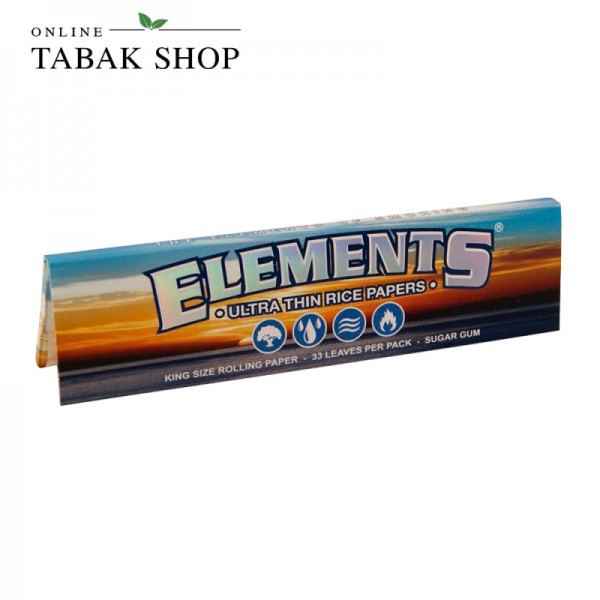 Elements King Size Blättchen aus Reispapier (1x 33er)
