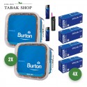 Burton Tabak Blue (2 x 270g) + 1.000 Hülsen (wählbar) + 2 Feuerzeuge + 1 Sturmfeuerzeug